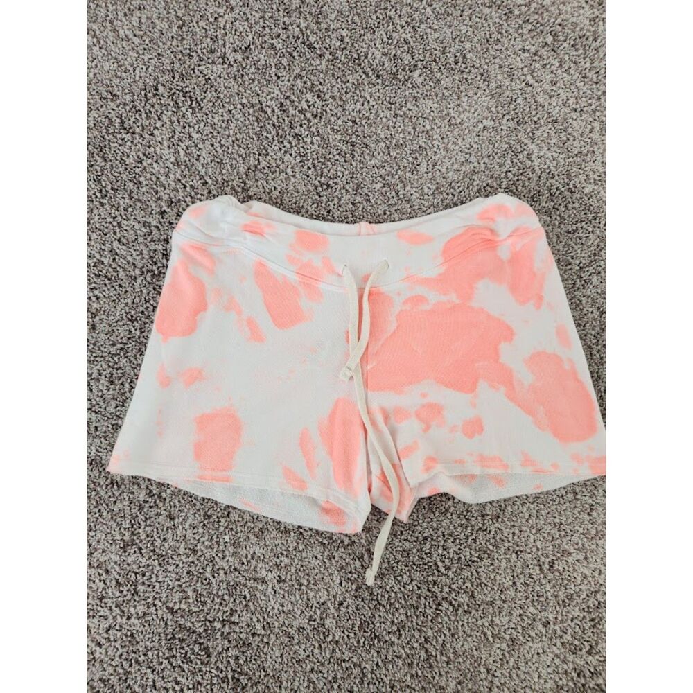 Sundry Tie-Dye Drawstring Lounge Shorts | Size 0 | Pink & White